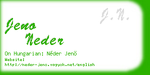 jeno neder business card