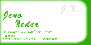 jeno neder business card